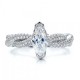 Engagement Ring in White Gold with 0,55 ct Marquis-cut Diamond and 2,00 ct placer - фото