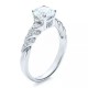 Кольцо для Помолвки с Бриллиантом 0,90 ct и инкрустацией 0,42 ct в Белом Золоте 750 пробы - фото