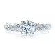 Кольцо для Помолвки с Бриллиантом 0,90 ct и инкрустацией 0,42 ct в Белом Золоте 750 пробы - фото