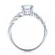 Кольцо для Помолвки с Бриллиантом 0,90 ct и инкрустацией 0,42 ct в Белом Золоте 750 пробы - фото