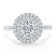 Кольцо с Бриллиантом 0,70 ct и инкрустацией 0,80 ct в Белом Золоте - фото