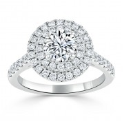 Кольцо для Помолвки с Бриллиантом 0,70 ct и инкрустацией 0,80 ct в Белом Золоте