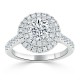 Кольцо с Бриллиантом 0,70 ct и инкрустацией 0,80 ct в Белом Золоте - фото
