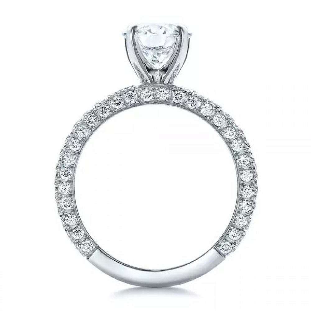 Кольцо для Помолвки с Центральным Бриллиантом 1,36 ct и инкрустацией 4,76 ct - фото
