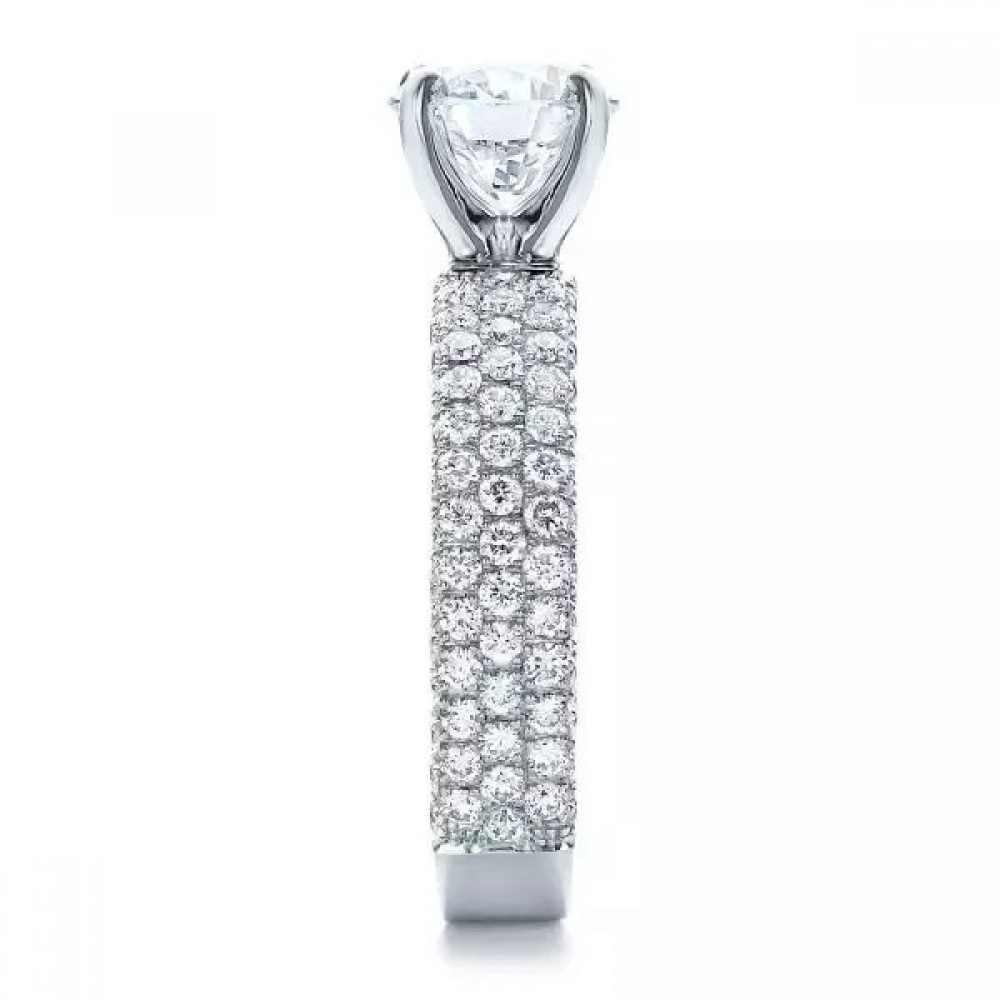 Кольцо для Помолвки с Центральным Бриллиантом 1,36 ct и инкрустацией 4,76 ct - фото