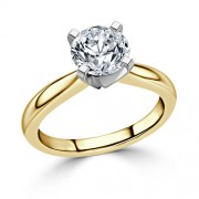 Кольцо для Помолвки с Бриллиантом огранки «Круг» 0,56 ct в Желтом Золоте