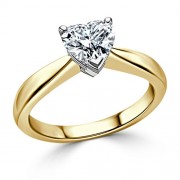 Кольцо для Помолвки с Бриллиантом огранки «Сердце» 0,42 ct в Желтом Золоте 750 пробы