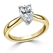 Кольцо для Помолвки из Желтого Золота 750 пробы с Бриллиантом «Груша» 0,52 ct