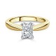 Кольцо с Бриллиантом огранки «Радиант» 0,55 ct в Желтом Золоте 750 пробы - фото