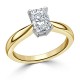 Кольцо с Бриллиантом огранки «Радиант» 0,55 ct в Желтом Золоте 750 пробы - фото