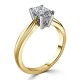 Кольцо с Бриллиантом огранки «Радиант» 0,55 ct в Желтом Золоте 750 пробы - фото