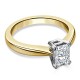 Кольцо с Бриллиантом огранки «Радиант» 0,55 ct в Желтом Золоте 750 пробы - фото