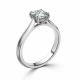 Ring with Cushion Cut Diamond 0,51 ct in White Gold - фото