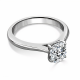 Ring with Cushion Cut Diamond 0,51 ct in White Gold - фото