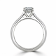 Ring with Cushion Cut Diamond 0,51 ct in White Gold - фото