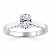 Кольцо для Помолвки с Бриллиантом огранки «Овал» 0,51 ct в Белом Золоте 750 пробы