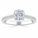 Кольцо с бриллиантом 0,37 ct из белого золота 750 пробы - фото