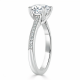 Кольцо с бриллиантом 0,37 ct из белого золота 750 пробы - фото