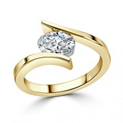 Кольцо для Помолвки из Желтого Золота с Бриллиантом 0,51 ct