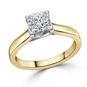 Кольцо для Помолвки с Бриллиантом огранки «Принцесса» 0,57 ct в Желтом Золоте