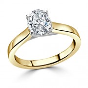 Кольцо для Помолвки из Желтого Золота с Бриллиантом овальной огранки 0,56 ct
