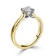 Кольцо для Помолвки из Желтого Золота с Бриллиантом огранки «Кушон» 0,52 ct - фото