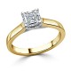 Кольцо с Бриллиантом «Ашер» 0,62 ct из Желтого Золота 750 пробы - фото