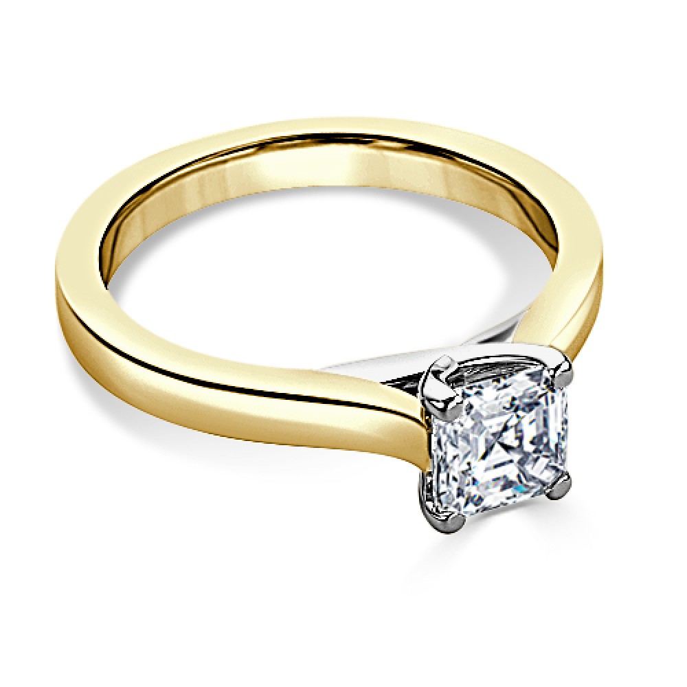 Кольцо с Бриллиантом «Ашер» 0,62 ct из Желтого Золота 750 пробы - фото