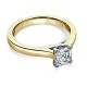 Кольцо с Бриллиантом «Ашер» 0,62 ct из Желтого Золота 750 пробы - фото