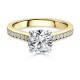 Ring with 0,56 ct Diamond and 0,45 ct Placer in Yellow Gold - фото