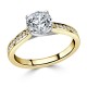 Ring with 0,56 ct Diamond and 0,45 ct Placer in Yellow Gold - фото