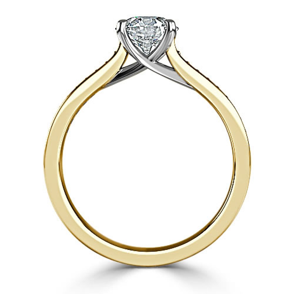 Ring with 0,56 ct Diamond and 0,45 ct Placer in Yellow Gold - фото