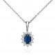 Подвеска с Сапфиром 0,96 ct и инкрустацией 0,42 ct - фото