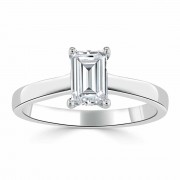 Кольцо для Помолвки с Бриллиантом огранки «Эмеральд» 0,54 ct в Белом Золоте 750 пробы