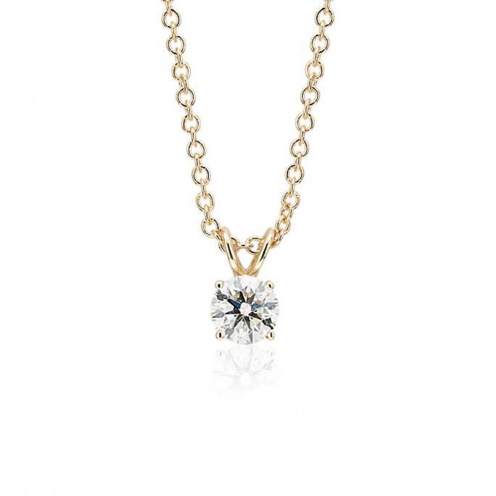 Підвіска з Діамантом 0,55 ct у Жовтому Золоті - фото