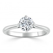 Кольцо для Помолвки с Бриллиантом огранки «Круг» 0,53 ct из Белого Золота