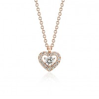 Подвеска с центральным Бриллиантом 0,37 ct и россыпью 0,27 ct в Красном Золоте 750 пробы