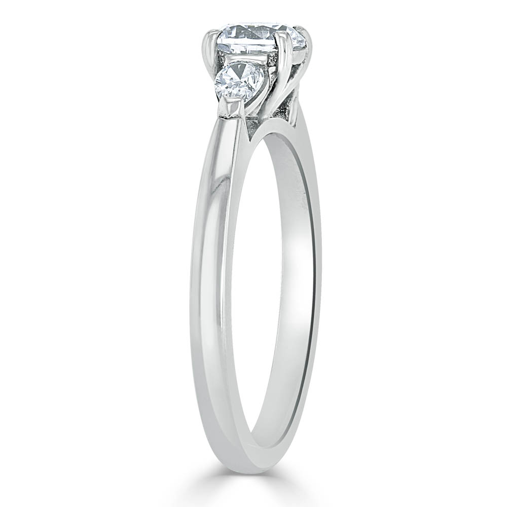 Кольцо с Бриллиантами огранки «Круг» 0,51 ct и «Груша» 0,22 ct в Белом Золоте 750 пробы - фото