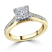 Кольцо для Помолвки с Бриллиантом «Принцесса» 0,64 ct в Желтом Золоте 750 пробы