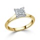 Кольцо с Бриллиантом огранки «Ашер» 0,53 ct в Желтом Золоте 750 пробы - фото