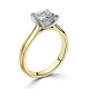 Кольцо с Бриллиантом огранки «Ашер» 0,53 ct в Желтом Золоте 750 пробы - фото