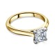 Кольцо с Бриллиантом огранки «Ашер» 0,53 ct в Желтом Золоте 750 пробы - фото