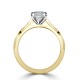 Кольцо с Бриллиантом огранки «Ашер» 0,53 ct в Желтом Золоте 750 пробы - фото
