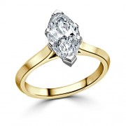 Кольцо для Помолвки из Желтого Золота с Бриллиантом «Маркиз» 0,55 ct
