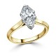 Кольцо для Помолвки из Желтого Золота с Бриллиантом «Маркиз» 0,55 ct - фото