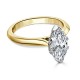 Кольцо для Помолвки из Желтого Золота с Бриллиантом «Маркиз» 0,55 ct - фото