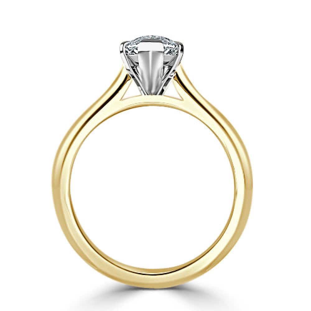Кольцо для Помолвки из Желтого Золота с Бриллиантом «Маркиз» 0,55 ct - фото