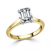 Кольцо для Помолвки из Желтого Золота с Бриллиантом «Эмеральд» 0,53 ct
