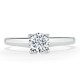 Ring with Round Diamond 0,55 ct in White Gold - фото
