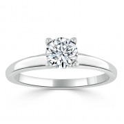 Кольцо для Помолвки из Белого Золота с круглым Бриллиантом 0,55 ct